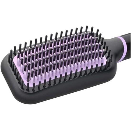 Heated straightening brush