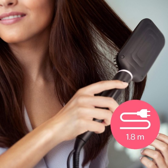 Heated straightening brush