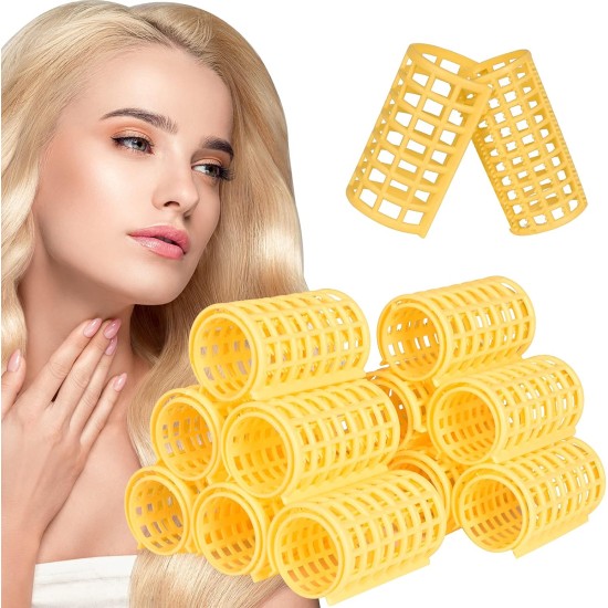 Hair Rollers,Smilco 12 Pcs Plastic Snap on Hair Rollers Curlers for Hairdressing Styling Hair Salo (3.6 cm)