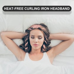Heatless Curling Rod Headband - Overnight No Heat Curlers for Long Hair with Hair Clips & Scrunchie, TikTok Sleeping Heatless Hair Curler Silk Ribbon Rollers Kit for Soft Hair (Black-2)