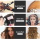 Heatless Curling Rod Headband - Overnight No Heat Curlers for Long Hair with Hair Clips & Scrunchie, TikTok Sleeping Heatless Hair Curler Silk Ribbon Rollers Kit for Soft Hair (Black-2)