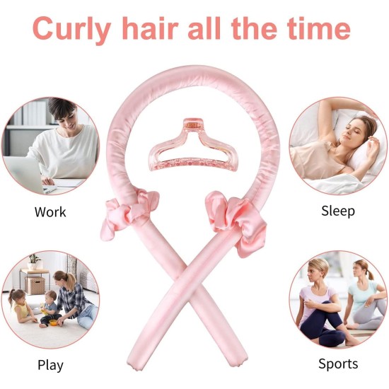 Heatless Curling Rod Headband No Heat Silk Curler Hair Rollers for Long Medium Hair Diy Hair Styling Tools