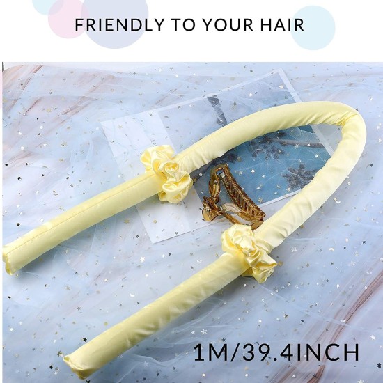 Heatless Hair Curlers for Long Hair - Hair Curler, Heat Silk Curls Headband, Scrunchies and Hair Clip - Curling Rod Headband, Hair Roller Ribbon for DIY, Hair Styling tools of Medium and Long Hair