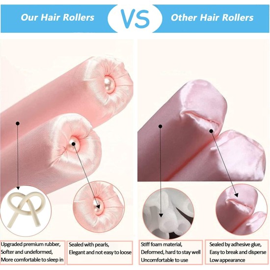 Tik Tok Heatless Hair Curlers for Long Hair,Heatless Curling Rod Headband,No Heat Curlers You Can to Sleep in Overnight,Heatless Curls Headband,Soft Foam Hair Rollers for Natural Hair(Pink) Tik Tok Heatless Hair Curlers for Long Hair,Heatless Curling Rod Headband,No Heat Curlers You Can to Sleep in Overnight,Heatless Curls Headband,Soft Foam Hair Rollers for Natural Hair(Pink)