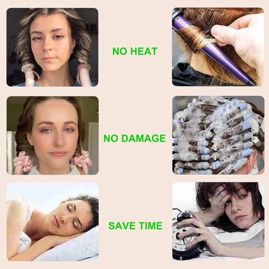 Tik Tok Heatless Hair Curlers for Long Hair,Heatless Curling Rod Headband,No Heat Curlers You Can to Sleep in Overnight,Heatless Curls Headband,Soft Foam Hair Rollers for Natural Hair(Pink) Tik Tok Heatless Hair Curlers for Long Hair,Heatless Curling Rod Headband,No Heat Curlers You Can to Sleep in Overnight,Heatless Curls Headband,Soft Foam Hair Rollers for Natural Hair(Pink)