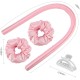 WOWCURL Heatless Curling Rod Headband, Heatless Hair Curler, Non-Heat Curls, Heatless Curls Headband, Pure Mulberry Sleeping Curls Silk Headband, Soft Silk Hair Rollers PINK