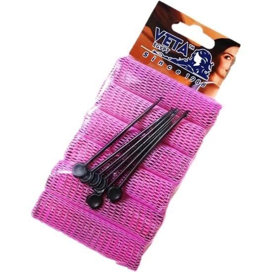 Wire Mesh Hair Rollers - VETA EGYPT - 6Pcs - Red - Size (125) Wire Mesh Hair Rollers - VETA EGYPT - 6Pcs - Red - Size (125)