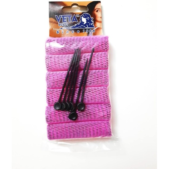 Wire Mesh Hair Rollers - VETA EGYPT - 6Pcs - Red - Size (125) Wire Mesh Hair Rollers - VETA EGYPT - 6Pcs - Red - Size (125)
