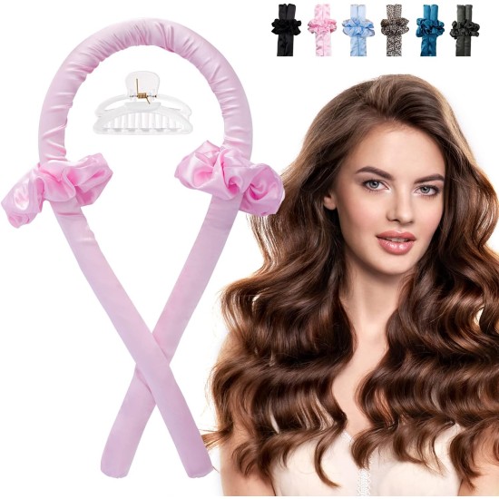 Yeelen Heatless Hair Curling Rod Headband for Long Hair, No Heat Hair Curler Rollers Set can Sleep in Overnight, Satin Curl Ribbon Hair Wrap with Scrunchie and Hair Clips to Get Natural Waves Pink Yeelen Heatless Hair Curling Rod Headband for Long Hair, No Heat Hair Curler Rollers Set can Sleep in Overnight, Satin Curl Ribbon Hair Wrap with Scrunchie and Hair Clips to Get Natural Waves Pink