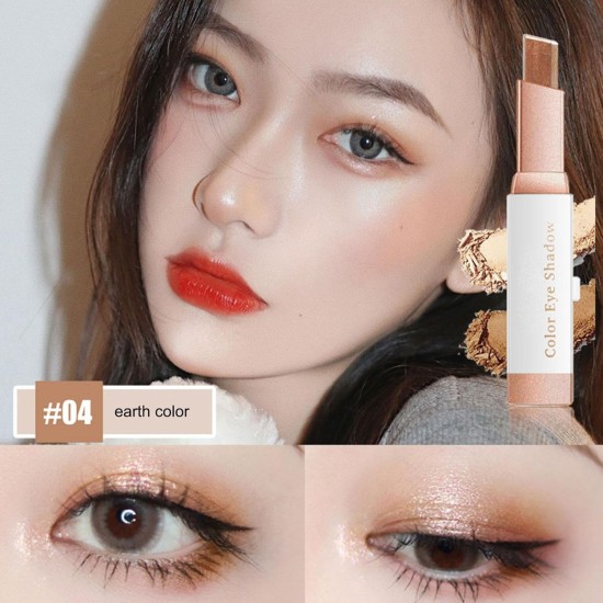 Professional 2 In 1 Double Color Gradient Velvet Eye Shadow Stick Transparent Eye Shadow Makeup Lasting Cosmetics (earch color) Professional 2 In 1 Double Color Gradient Velvet Eye Shadow Stick Transparent Eye Shadow Makeup Lasting Cosmetics (earch color)