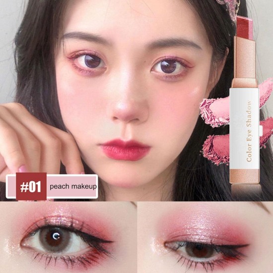 Professional 2 In 1 Double Color Gradient Velvet Eye Shadow Stick Transparent Eye Shadow Makeup Lasting Cosmetics (earch color) Professional 2 In 1 Double Color Gradient Velvet Eye Shadow Stick Transparent Eye Shadow Makeup Lasting Cosmetics (earch color)