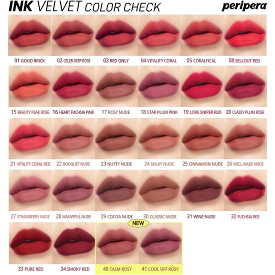 Peripera Ink the Velvet Lip Tint | High Pigment Color, Longwear, Weightless, Not Animal Tested, Gluten-Free, Paraben-Free | #031 WINE NUDE, 0.14 fl oz
