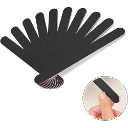 10 PCS Nail File Professional Double Sided 100/180 Grit Nail Files Emery Board Black Manicure Pedicure Tool and Nail Buffering Files