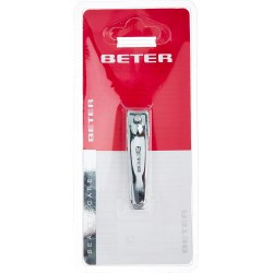 Chromeplated manicure nail clipper with nail file,curved point 34006