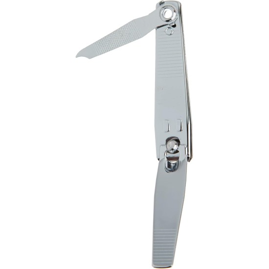 Chromeplated manicure nail clipper with nail file,curved point 34006 Chromeplated manicure nail clipper with nail file,curved point 34006