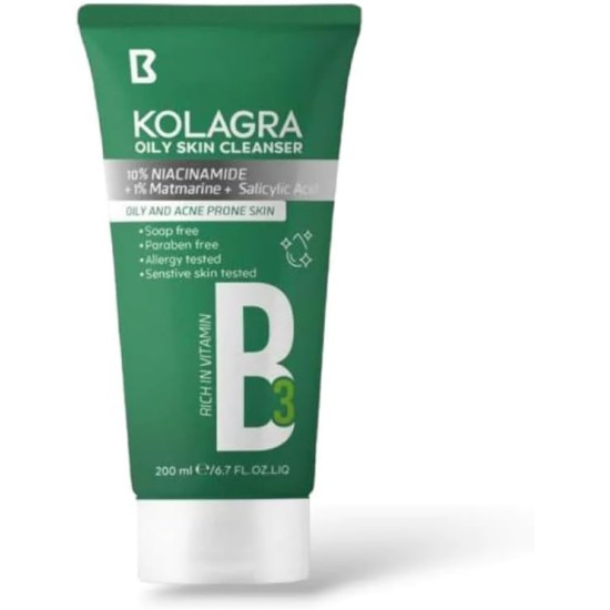 Kolagra Oily Skin Cleanser - Rich In Vitamin B3-200ml