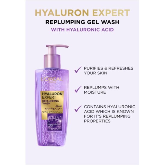 L’Oréal Paris L'Oréal Paris Hyaluron Expert Replumping Face Wash with Hyaluronic Acid, 200ml