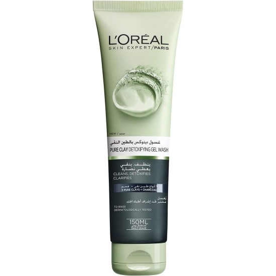 L’Oréal Paris L'Oréal Paris Pure Clay Black Face Cleanser with Charcoal, Detoxifies and Clarifies, 150 ml