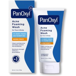 PanOxyl Acne Foaming Wash Benzoyl Peroxide 10% Maximum Strength Antimicrobial, 5.5 Oz