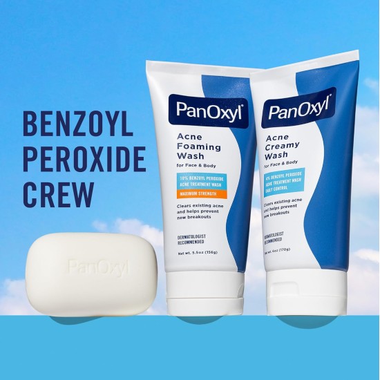 PanOxyl Antimicrobial Acne Creamy Wash, 4% Benzoyl Peroxide, 6 Ounce