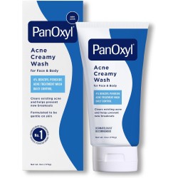 PanOxyl Antimicrobial Acne Creamy Wash, 4% Benzoyl Peroxide, 6 Ounce