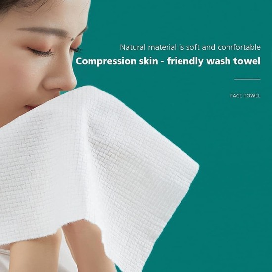 THE PACK Disposable Towel Compressed Face Towel Portable Cotton Towel for Outdoor Travel Camping Hiking Beauty Salon Makeup Cleaning Thick Pattern Soft Durable (10pcs)