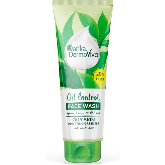 Vatika Dermoviva Oil Control Face Wash 150ml + 35ml | Purifying Green Tea | For Oily Skin