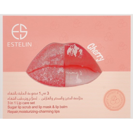 Estelin cherry 3 in 1 lip care set 5g + 5g