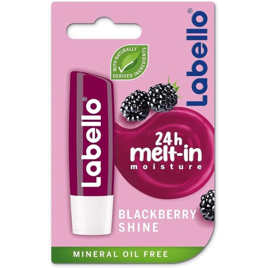 LABELLO Lip Balm, Moisturising Lip Care, Blackberry Shine, 4.8g