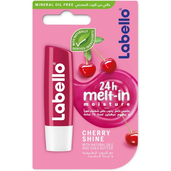 Labello Lip Balm, Moisturising Lip Care, Cherry Shine 4.8g