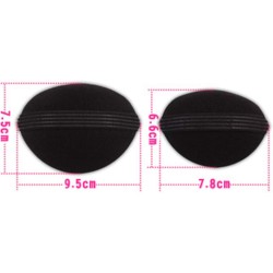 4 Pcs 2 Pairs Black Sponge Bump It Up Volume Hair Base Hair Pad Headwear Fluffy Hair Padding Insert Cushion Hairstyle Bum Maker Braid Hair Style Holder for Women Girls