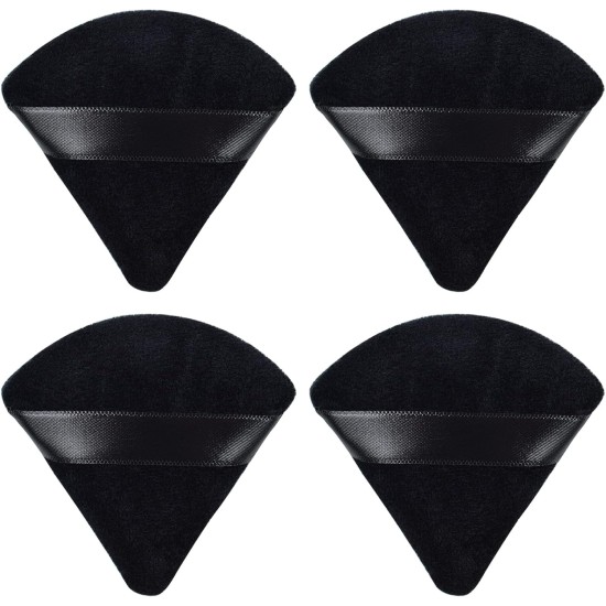 ANYI 4 Pieces Powder Puff Triangle Soft Makeup Powder Puff Face Makeup Sponge Puff Velour Makeup Puff Pure Cotton Powder Puff for Loose Mineral Powder Cosmetic Body Contouring Tools Black ANYI 4 Pieces Powder Puff Triangle Soft Makeup Powder Puff Face Makeup Sponge Puff Velour Makeup Puff Pure Cotton Powder Puff for Loose Mineral Powder Cosmetic Body Contouring Tools Black