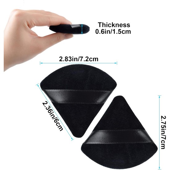 ANYI 4 Pieces Powder Puff Triangle Soft Makeup Powder Puff Face Makeup Sponge Puff Velour Makeup Puff Pure Cotton Powder Puff for Loose Mineral Powder Cosmetic Body Contouring Tools Black ANYI 4 Pieces Powder Puff Triangle Soft Makeup Powder Puff Face Makeup Sponge Puff Velour Makeup Puff Pure Cotton Powder Puff for Loose Mineral Powder Cosmetic Body Contouring Tools Black