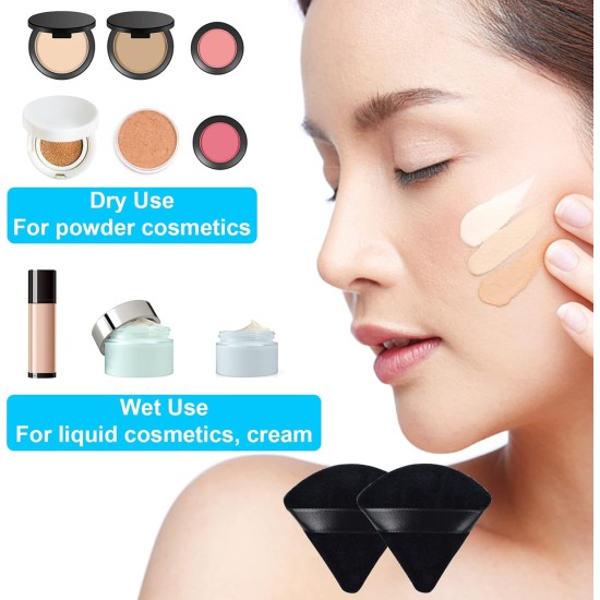 ANYI 4 Pieces Powder Puff Triangle Soft Makeup Powder Puff Face Makeup Sponge Puff Velour Makeup Puff Pure Cotton Powder Puff for Loose Mineral Powder Cosmetic Body Contouring Tools Black ANYI 4 Pieces Powder Puff Triangle Soft Makeup Powder Puff Face Makeup Sponge Puff Velour Makeup Puff Pure Cotton Powder Puff for Loose Mineral Powder Cosmetic Body Contouring Tools Black