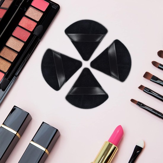 ANYI 4 Pieces Powder Puff Triangle Soft Makeup Powder Puff Face Makeup Sponge Puff Velour Makeup Puff Pure Cotton Powder Puff for Loose Mineral Powder Cosmetic Body Contouring Tools Black ANYI 4 Pieces Powder Puff Triangle Soft Makeup Powder Puff Face Makeup Sponge Puff Velour Makeup Puff Pure Cotton Powder Puff for Loose Mineral Powder Cosmetic Body Contouring Tools Black