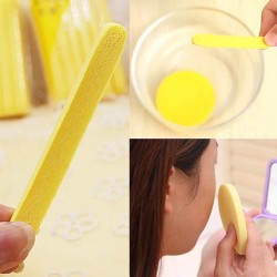 Facial Cleansing Sponges 48PCS Facial Sponge Compressed Round Makeup Face Wash Puff Sponge Stick 3.15 inch PVA Professional Makeup Removal Sponge Pad Cleansing Skin Care Tool (Yellow)
