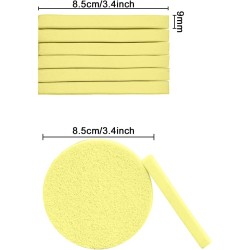 Facial Cleansing Sponges 48PCS Round Makeup Face Wash Puff Sponge Stick 3.15 inch Facial Sponge Compressed PVA Professional Makeup Removal Sponge Pad Cleansing Skin Care Tool (Yellow)
