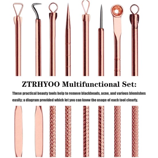 Blackhead Remover Pimple Comedone Extractor Tool Best Acne Removal Kit - Treatment for Blemish, Whitehead Popping, Zit Removing for Risk Free Nose Face Skin with Case (Rose, 4 Piece Set) Blackhead Remover Pimple Comedone Extractor Tool Best Acne Removal Kit - Treatment for Blemish, Whitehead Popping, Zit Removing for Risk Free Nose Face Skin with Case (Rose, 4 Piece Set)