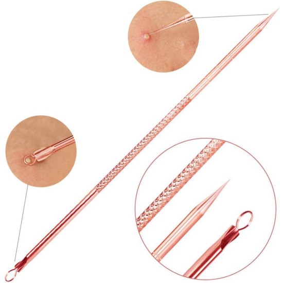 Blackhead Remover Pimple Comedone Extractor Tool Best Acne Removal Kit - Treatment for Blemish, Whitehead Popping, Zit Removing for Risk Free Nose Face Skin with Case (Rose, 4 Piece Set) Blackhead Remover Pimple Comedone Extractor Tool Best Acne Removal Kit - Treatment for Blemish, Whitehead Popping, Zit Removing for Risk Free Nose Face Skin with Case (Rose, 4 Piece Set)