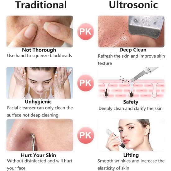 XinBarber Facial Skin Scrubber, Ultrasonic EMS Exfoliating Device Blackhead Remover Pore Cleaner Electric Skin Spatula Wrinkle Remover,Comedones Extractor for Facial Deep Cleansing,4 Modes,LCD Display XinBarber Facial Skin Scrubber, Ultrasonic EMS Exfoliating Device Blackhead Remover Pore Cleaner Electric Skin Spatula Wrinkle Remover,Comedones Extractor for Facial Deep Cleansing,4 Modes,LCD Display