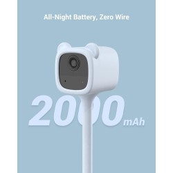 EZVIZ Wireless Battery-Powered Baby CAM, Crying Detection, Baby Activity Detection, Out-of-Crib Alert, 1080P, IR Night Vision, Wire-Free Setup, Two-Way Talk, SD Card,Blue Color for Boys (BM1)