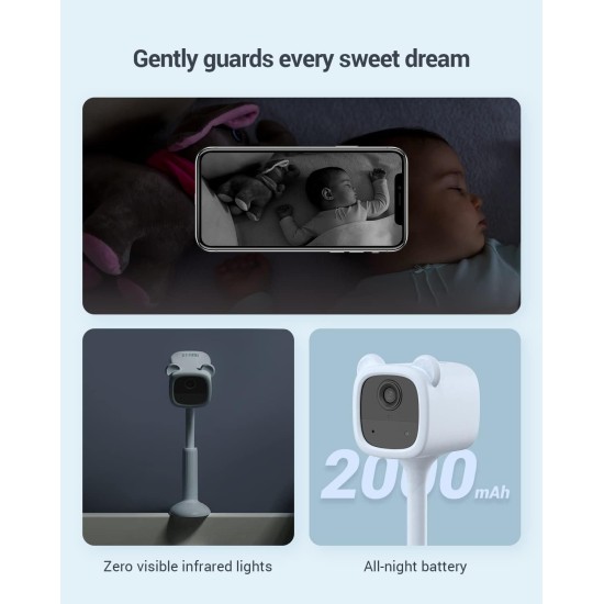 EZVIZ Wireless Battery-Powered Baby CAM, Crying Detection, Baby Activity Detection, Out-of-Crib Alert, 1080P, IR Night Vision, Wire-Free Setup, Two-Way Talk, SD Card,Blue Color for Boys (BM1) EZVIZ Wireless Battery-Powered Baby CAM, Crying Detection, Baby Activity Detection, Out-of-Crib Alert, 1080P, IR Night Vision, Wire-Free Setup, Two-Way Talk, SD Card,Blue Color for Boys (BM1)