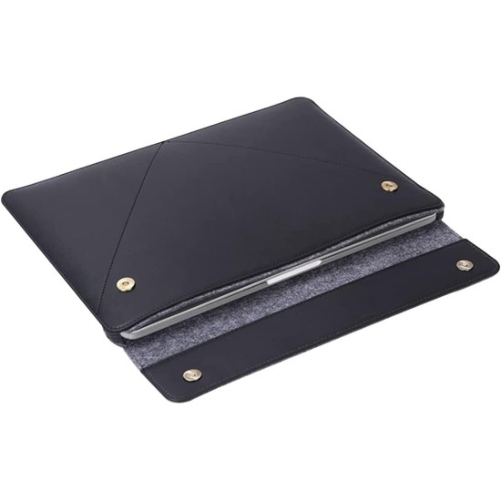 Genuine Fox Casual Laptop Sleeve Case Fits MacBook Pro M2 16 2023 / M1 Pro/M1 Max 16.2 2021 MacBook Pro 16/15.4" Surface Book 15.2, HP Chromebook 14, Broadcloth PU Leather Bag, Black (15) Genuine Fox Casual Laptop Sleeve Case Fits MacBook Pro M2 16 2023 / M1 Pro/M1 Max 16.2 2021 MacBook Pro 16/15.4" Surface Book 15.2, HP Chromebook 14, Broadcloth PU Leather Bag, Black (15)