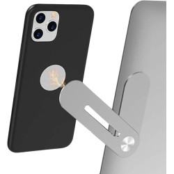 Aporia - Stick on Laptop Invisible Foldable Side Arm Magnetic Phone Holder Mount for Computer | Instant 2nd Monitor Mobile Solution | Aluminum Alloy with Strong Magnet