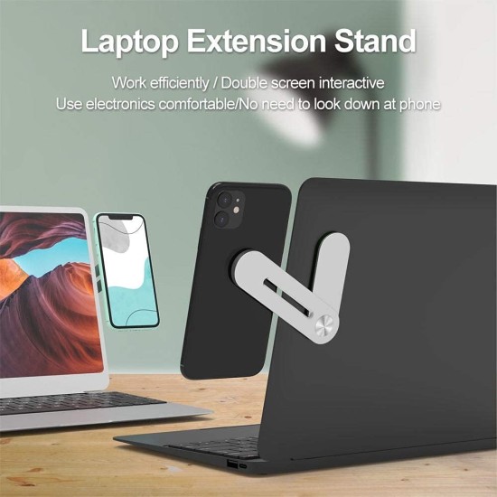 Aporia - Stick on Laptop Invisible Foldable Side Arm Magnetic Phone Holder Mount for Computer | Instant 2nd Monitor Mobile Solution | Aluminum Alloy with Strong Magnet Aporia - Stick on Laptop Invisible Foldable Side Arm Magnetic Phone Holder Mount for Computer | Instant 2nd Monitor Mobile Solution | Aluminum Alloy with Strong Magnet