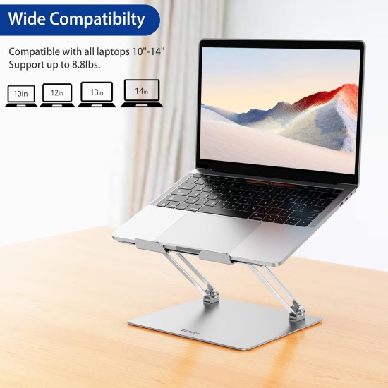 BESIGN LS10 Aluminum Laptop/Computer Stand, Ergonomic Adjustable Notebook Stand, Riser Holder, Compatible with Air, Pro, Dell, HP, Lenovo More 10-14" Laptops, Silver BESIGN LS10 Aluminum Laptop/Computer Stand, Ergonomic Adjustable Notebook Stand, Riser Holder, Compatible with Air, Pro, Dell, HP, Lenovo More 10-14" Laptops, Silver
