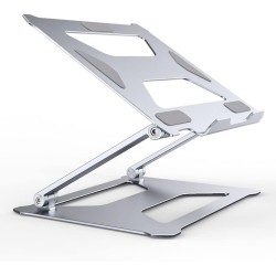 Boneruy Desktop Aluminum Alloy Foldable Adjustable Laptop Stand Support Notebook Laptop Support Folding, Compatible to 14-17.3 inch Laptop - Silver