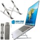 Portable metal laptop stand adjustable laptop riser foldable design with 6 angles height adjustment non slip aluminum laptop stand ipad macbook stand compatible with all tabs & phones | highend Portable metal laptop stand adjustable laptop riser foldable design with 6 angles height adjustment non slip aluminum laptop stand ipad macbook stand compatible with all tabs & phones | highend