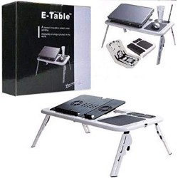 Rubik Multipurpose Adjustable Foldable Portable Laptop Stand/E Table with 2 USB Cooling Fans by Flintstop