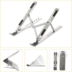 XEEMYX Portable Laptop Stand Adjustable Laptop Riser for Desk Foldable Design with 7 Angles Height Adjustment Non Slip Aluminum Laptop Stands iPad Macbook Stand Compatible with All Tabs & Phones
